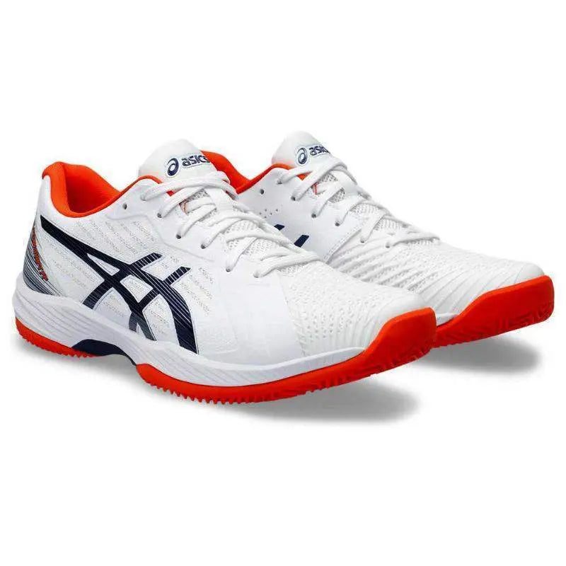 Zapatillas Asics Solution Swift FF Clay Blanco Azul Marino Pádel Elite