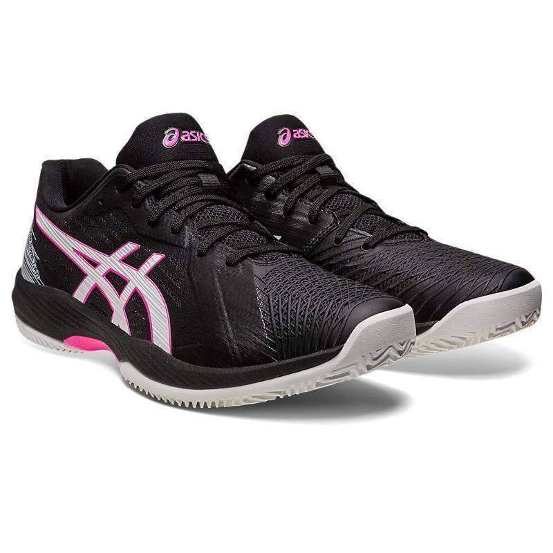 Zapatillas Asics Solution Swift FF Clay Negro Rosa Fluor Pádel Elite