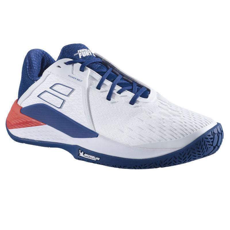 Zapatillas Babolat Propulse Fury 3 Blanco Azul Rojo Pádel Elite