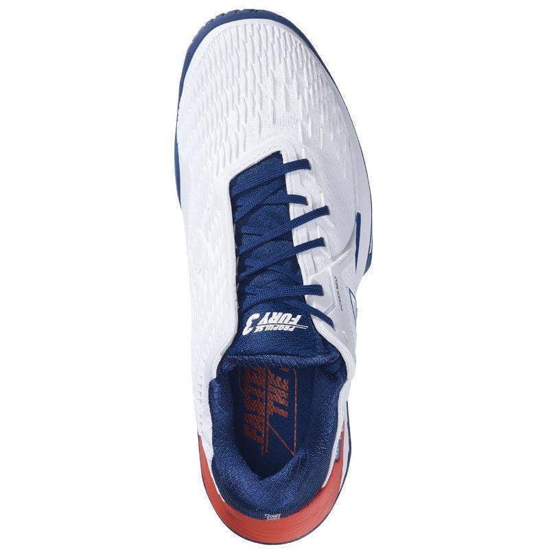 Zapatillas Babolat Propulse Fury 3 Blanco Azul Rojo Pádel Elite