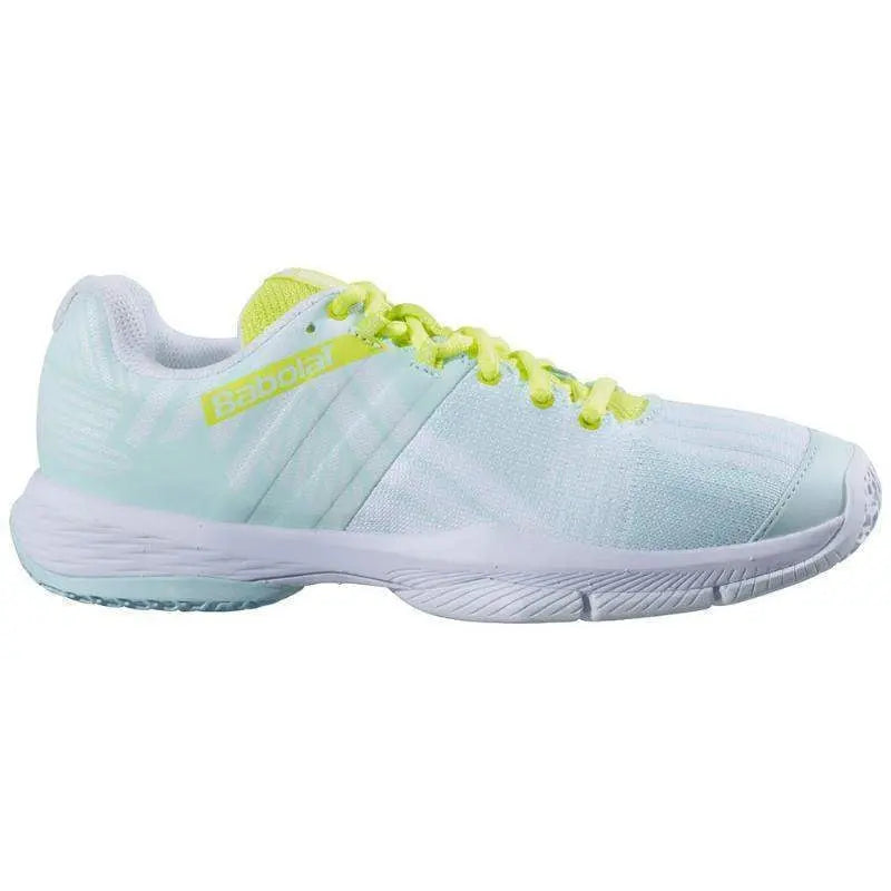 Zapatillas Babolat Sensa Azul Amarillo Fluor Mujer Pádel Elite