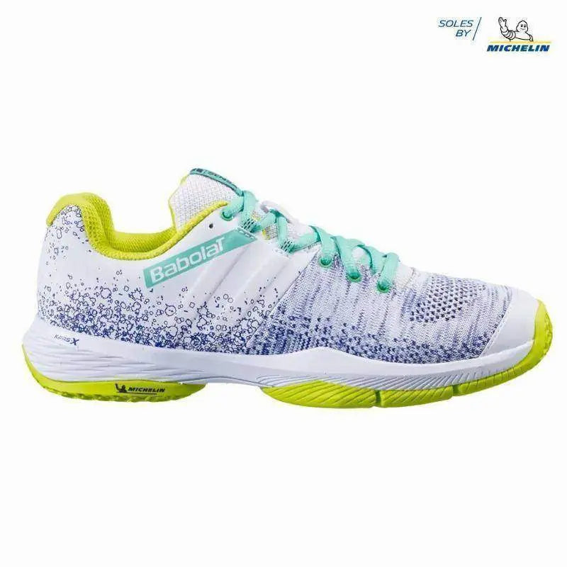 Zapatillas Babolat Sensa Blanco Verde Amarillo Pádel Elite