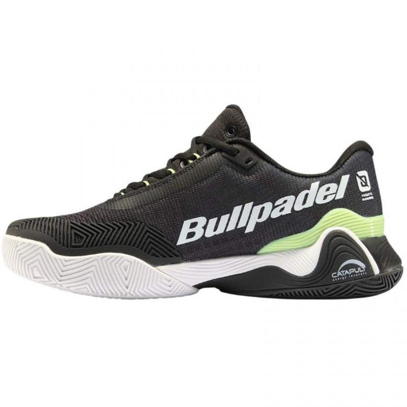 Zapatillas Bullpadel Paquito Navarro Hack Vibram 24I Negro Verde Pádel Élite