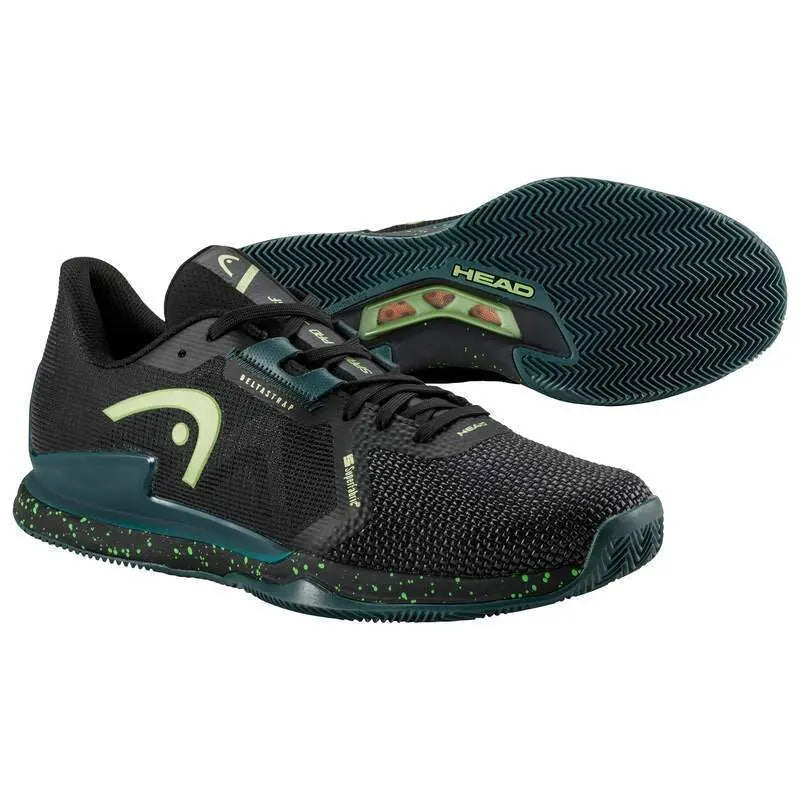 Zapatillas Head Sprint Pro 3.5 SF Clay Negro Verde Bosque Pádel Elite