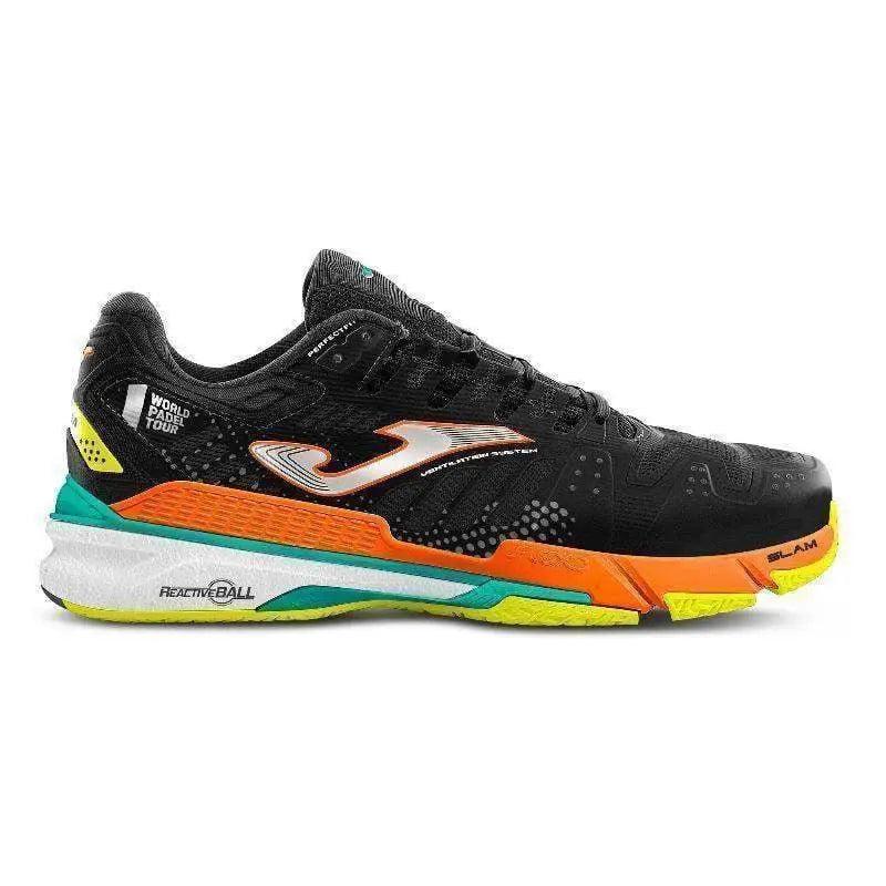 Zapatillas Joma WPT T.Slam 2201 Clay Negro Naranja Fluor Pádel Elite