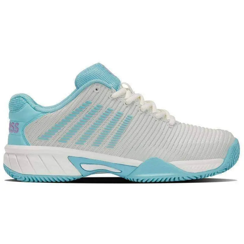 Zapatillas Kswiss Hypercourt Express 2 HB Blanco Azul Turquesa Junior Pádel Elite