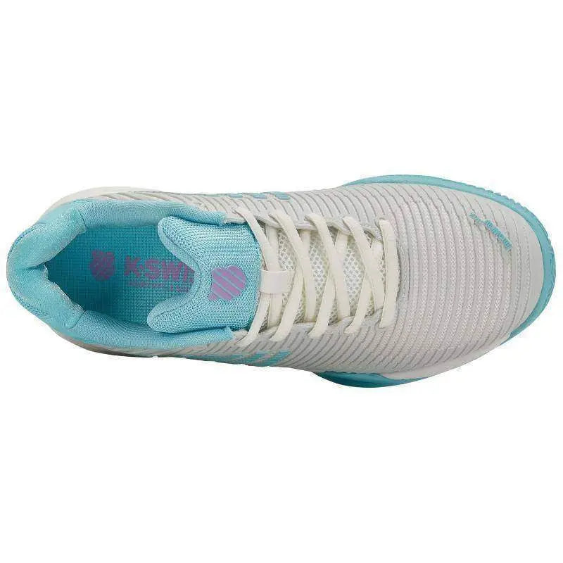 Zapatillas Kswiss Hypercourt Express 2 HB Blanco Azul Turquesa Junior Pádel Elite