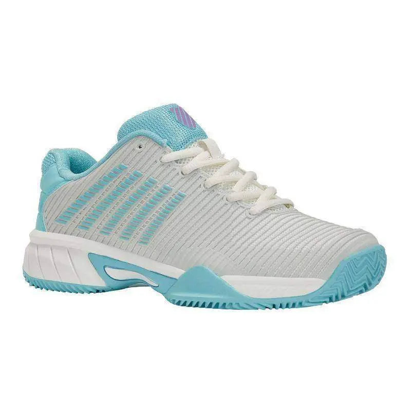 Zapatillas Kswiss Hypercourt Express 2 HB Blanco Azul Turquesa Junior Pádel Elite