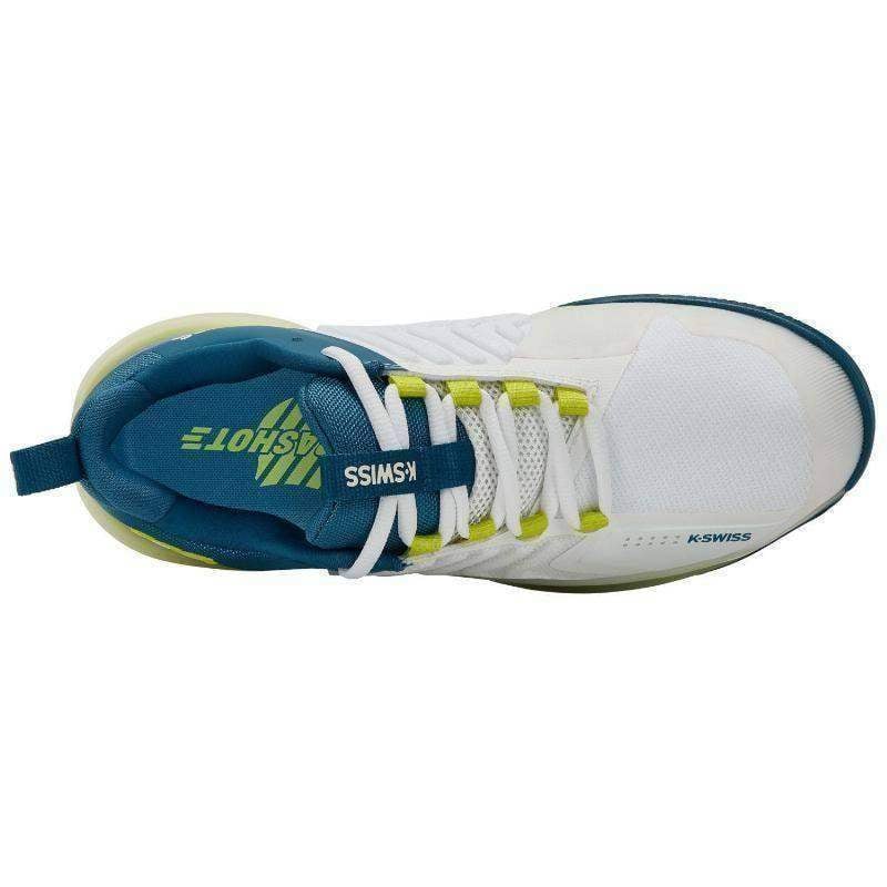 Zapatillas Kswiss Ultrashot 3 Blanco Azul Amarillo Fluor | Kswiss Pádel Elite