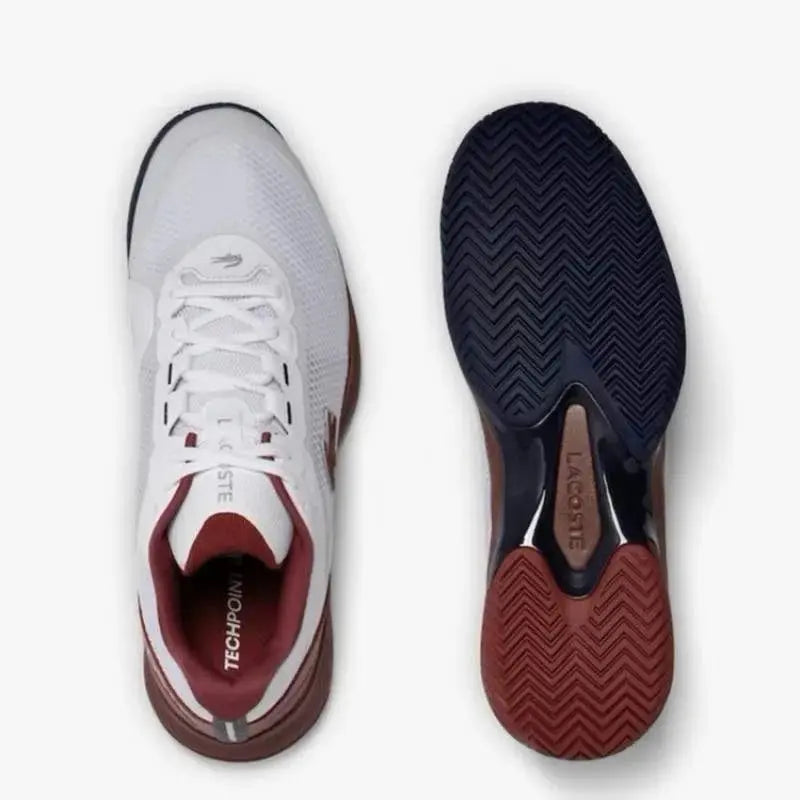 Zapatillas Lacoste Tech Point Blanco Burdeos Pádel Elite