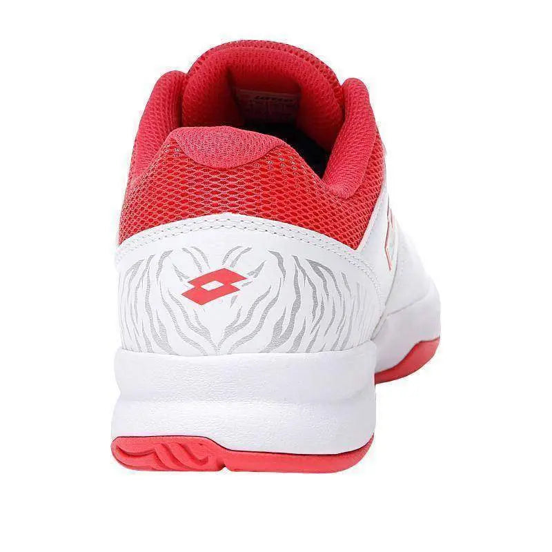 Zapatillas Lotto Space 600 II Blanco Rojo Fluor Mujer Pádel Elite