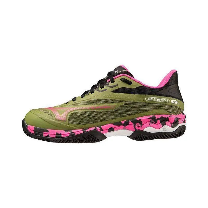 Zapatillas Mizuno Wave Exceed Light 2 Verde Fucsia Mujer Pádel Elite