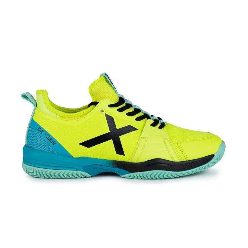 Zapatillas Munich Oxygen 45 Amarillo Fluor Azul Pádel Elite