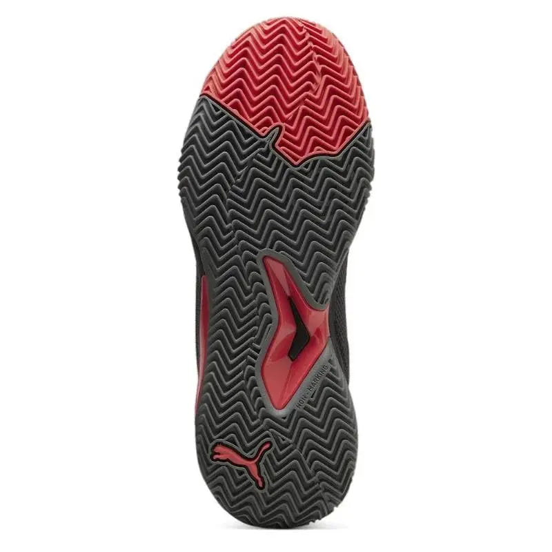 Zapatillas Puma Nova Court Gris Oscuro Negro Rojo Pádel Elite