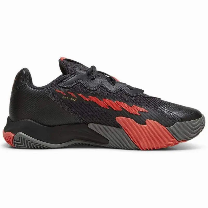 Zapatillas Puma Nova Elite Gris Oscuro Negro Rojo Pádel Elite