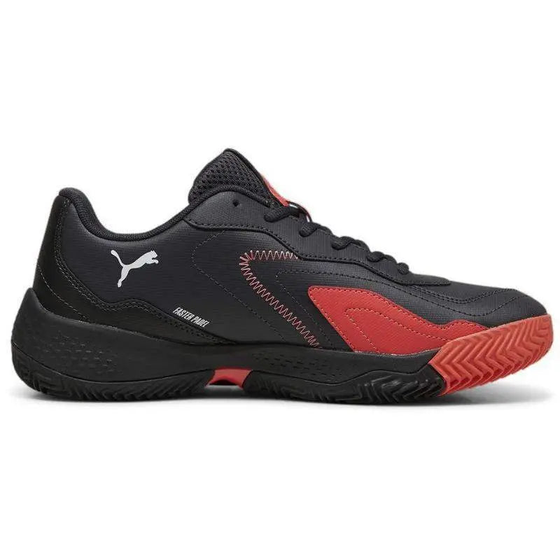 Zapatillas Puma Nova Smash Gris Oscuro Negro Rojo Pádel Elite