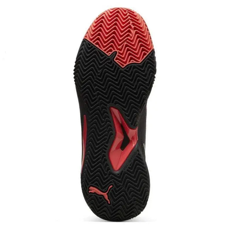 Zapatillas Puma Nova Smash Gris Oscuro Negro Rojo Pádel Elite