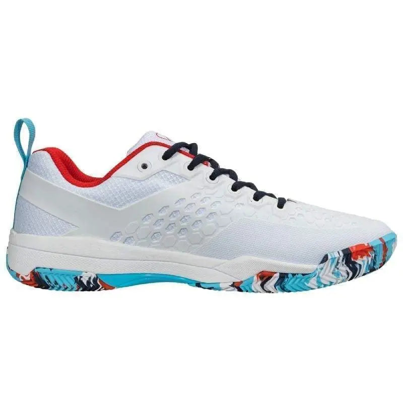 Zapatillas Salming Rebel Light Dazzle Blanco Rojo Azul Mujer Pádel Elite