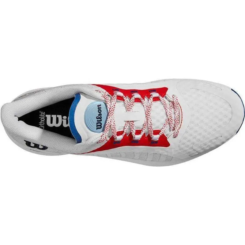 Zapatillas Wilson Hurakn Pro Blanco Rojo Azul Pádel Elite