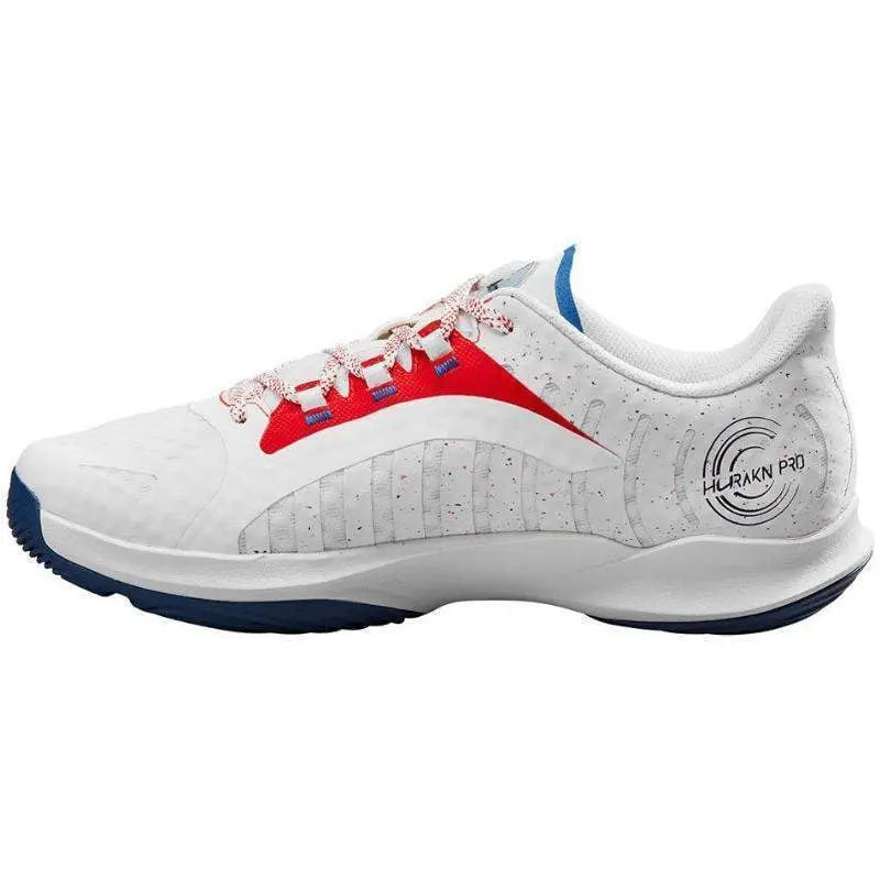 Zapatillas Wilson Hurakn Pro Blanco Rojo Azul Mujer Pádel Elite