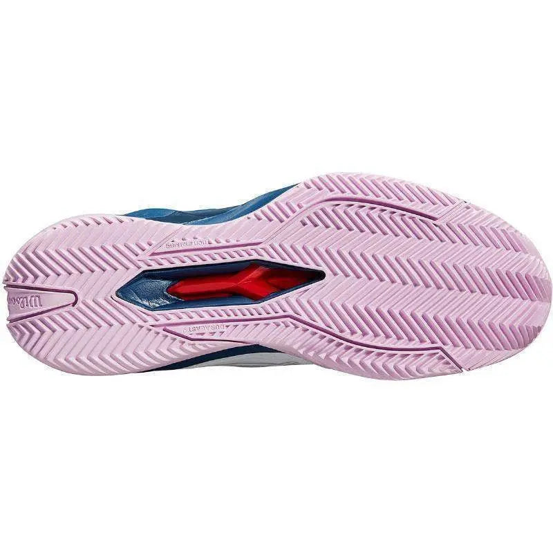 Zapatillas Wilson Rush Pro 4.5 Clay Blanco Azul Mujer Pádel Elite